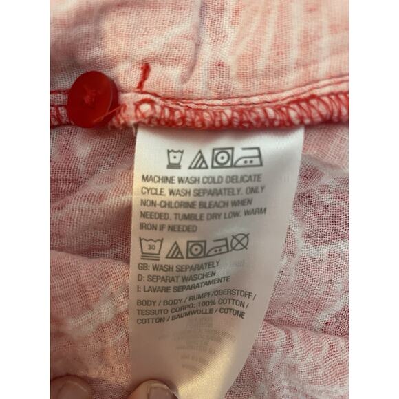 D & Co Beach Shirt Dress XL Linen Blend Tropical Beach Gauzy Lagenlook Mature - Picture 8 of 11